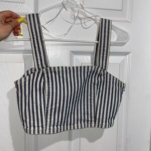 Cute Striped Denim Crop top.